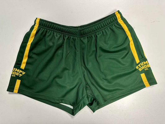 Green/Yellow Footy Shorts with Pockets