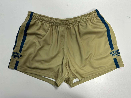 Khaki/Navy Footy Shorts with Pockets