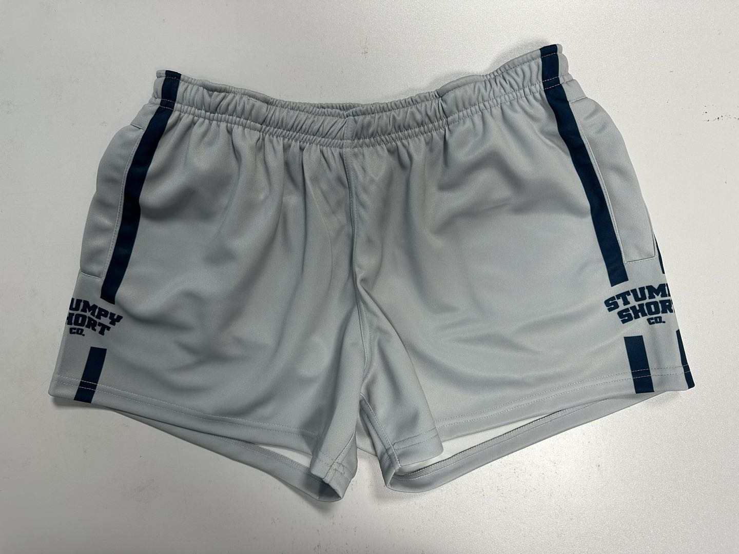 Silver/Navy Footy Shorts with pockets