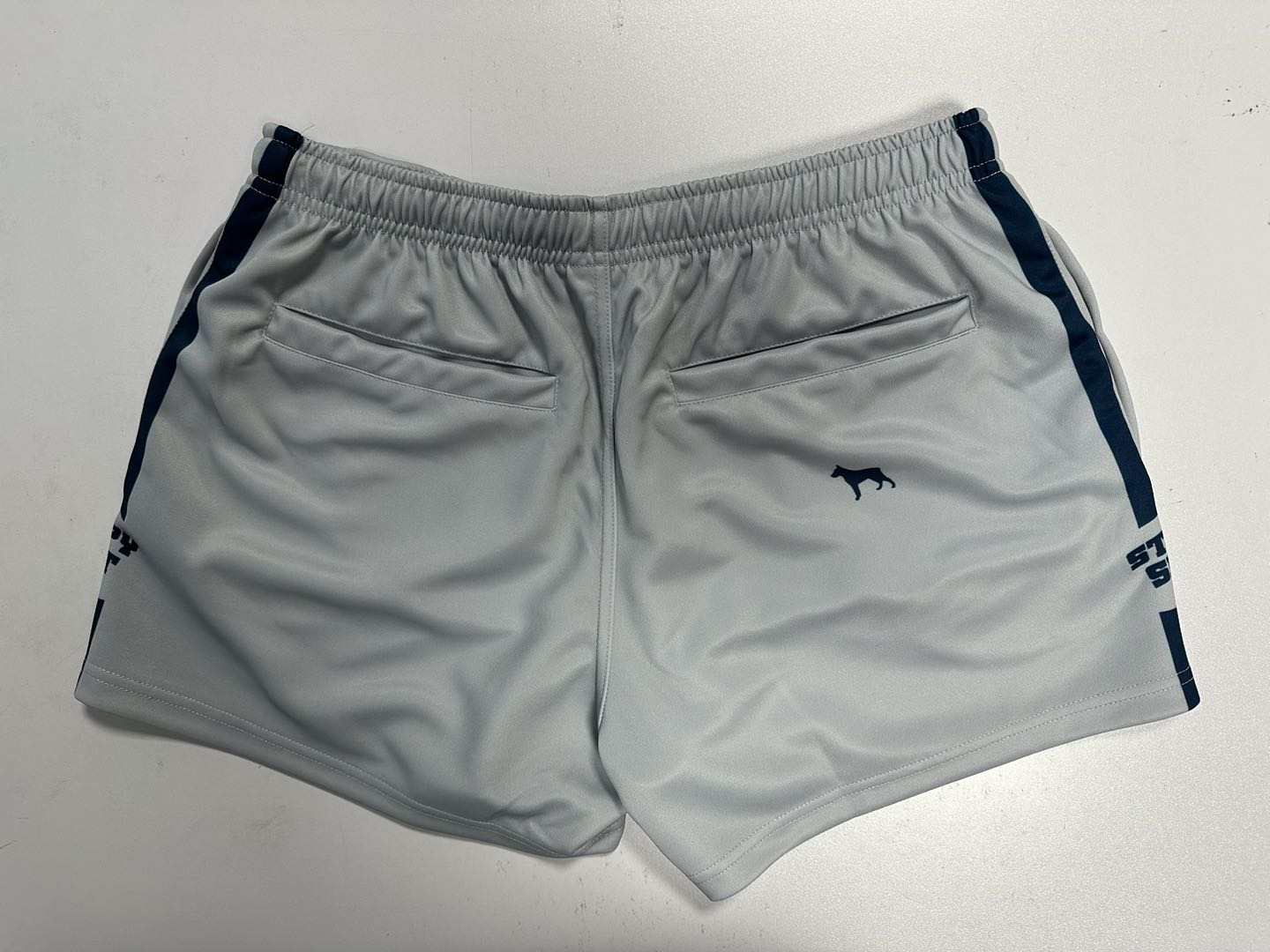 Silver/Navy Footy Shorts with pockets